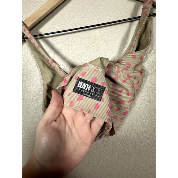 BEACH RIOT Leah Top Taupe Pink Spot Size Large - Picture 5 of 7